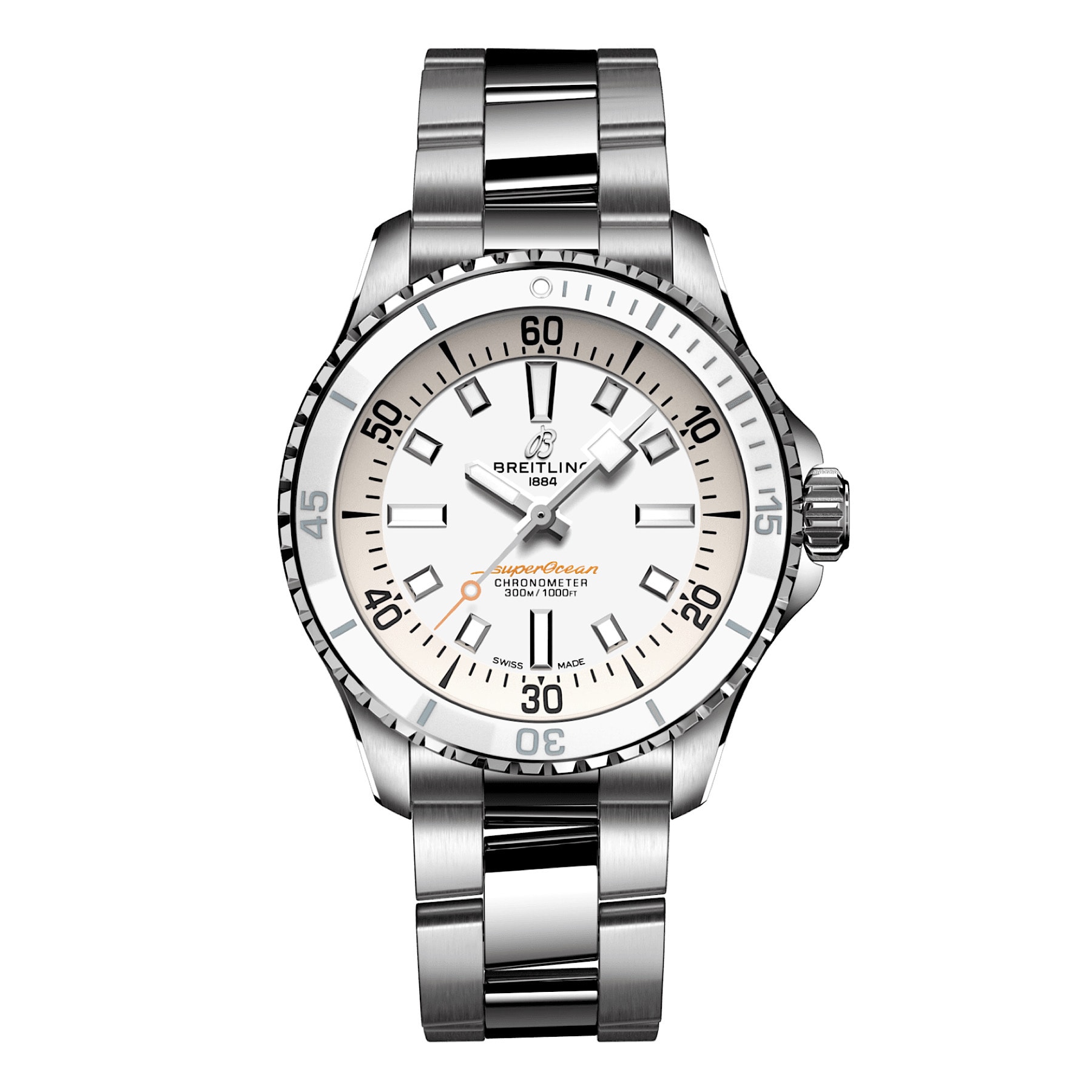 Breitling Superocean III Automatik Weiss Index 36 mm bei Juwelier Eckstein in Saarbrucken